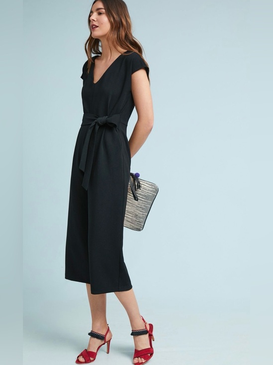 Anthropologie Pants - ANTHROPOLOGIE Ett:twa Sedona Jumpsuit Black Cropped Wide Leg Size XS